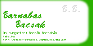 barnabas bacsak business card