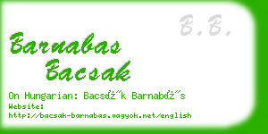 barnabas bacsak business card